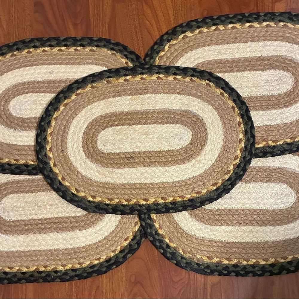 Capitol Earth Mama & Baby Bear Placemats 5-piece Jute 18x13 Jan Harless Rustic - Picture 4 of 10